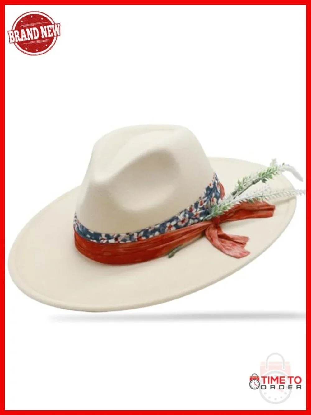 Wide Brim Fedora Hat for Men Women - Felt Hat with Gift Box